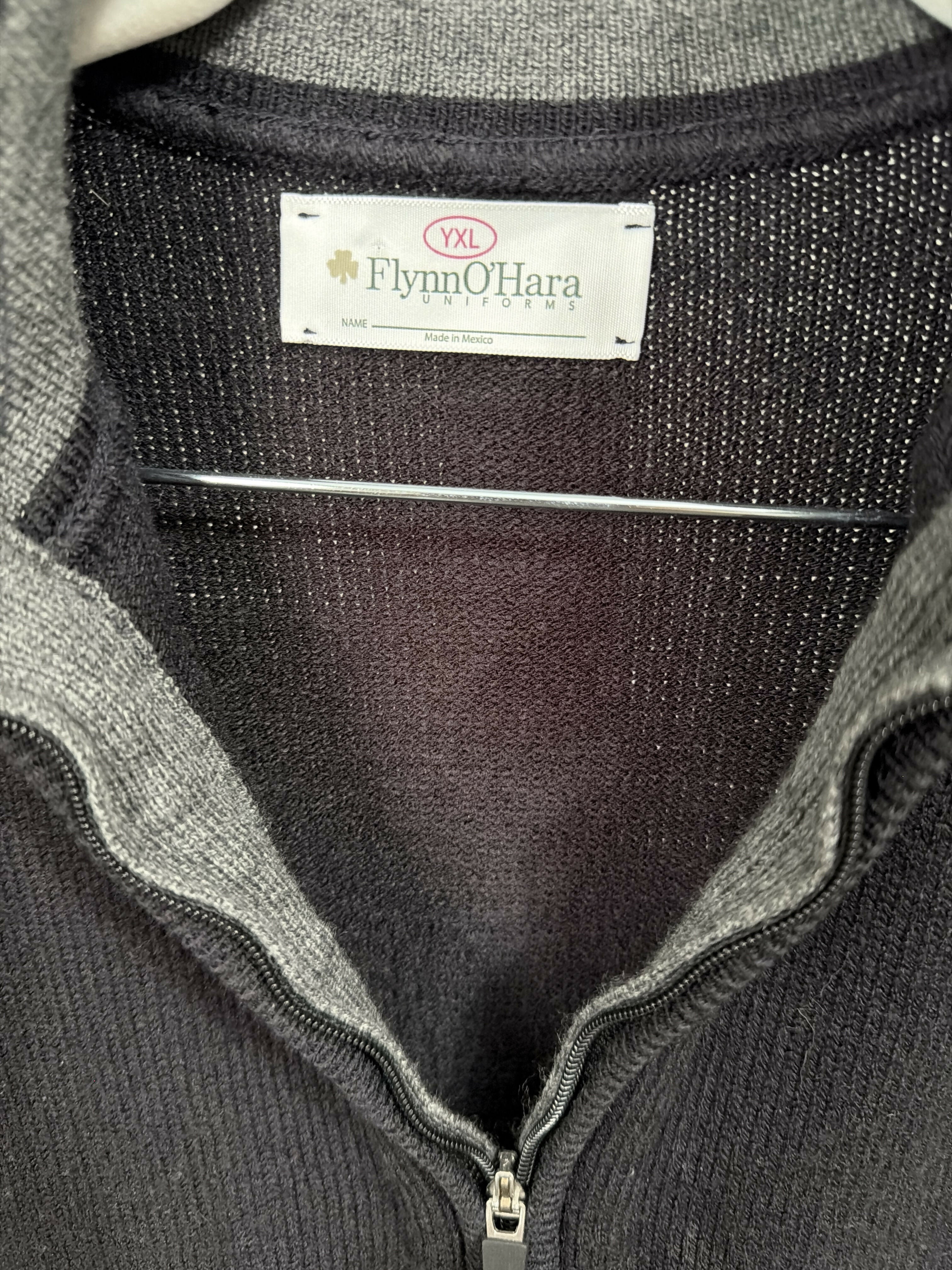 Quarter zip pullover sweater with logo