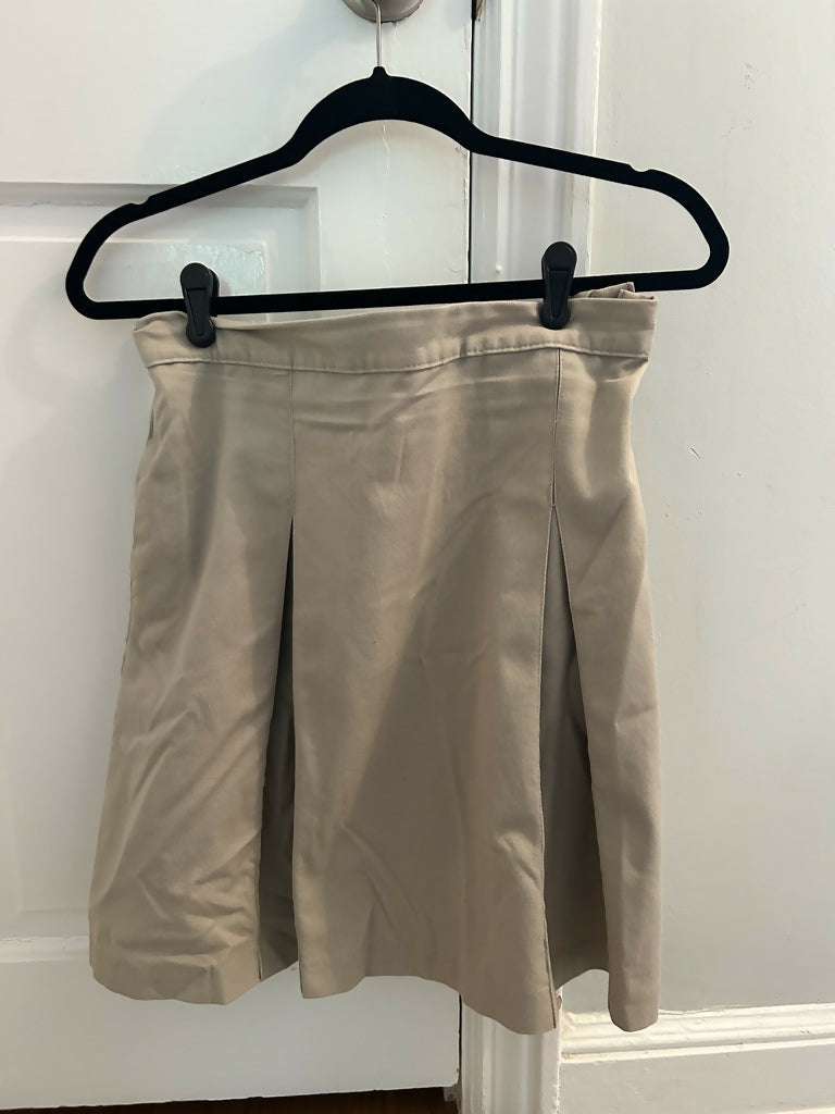 Khaki Pleated Skirt