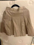 khaki pleated skirt with elastic waist