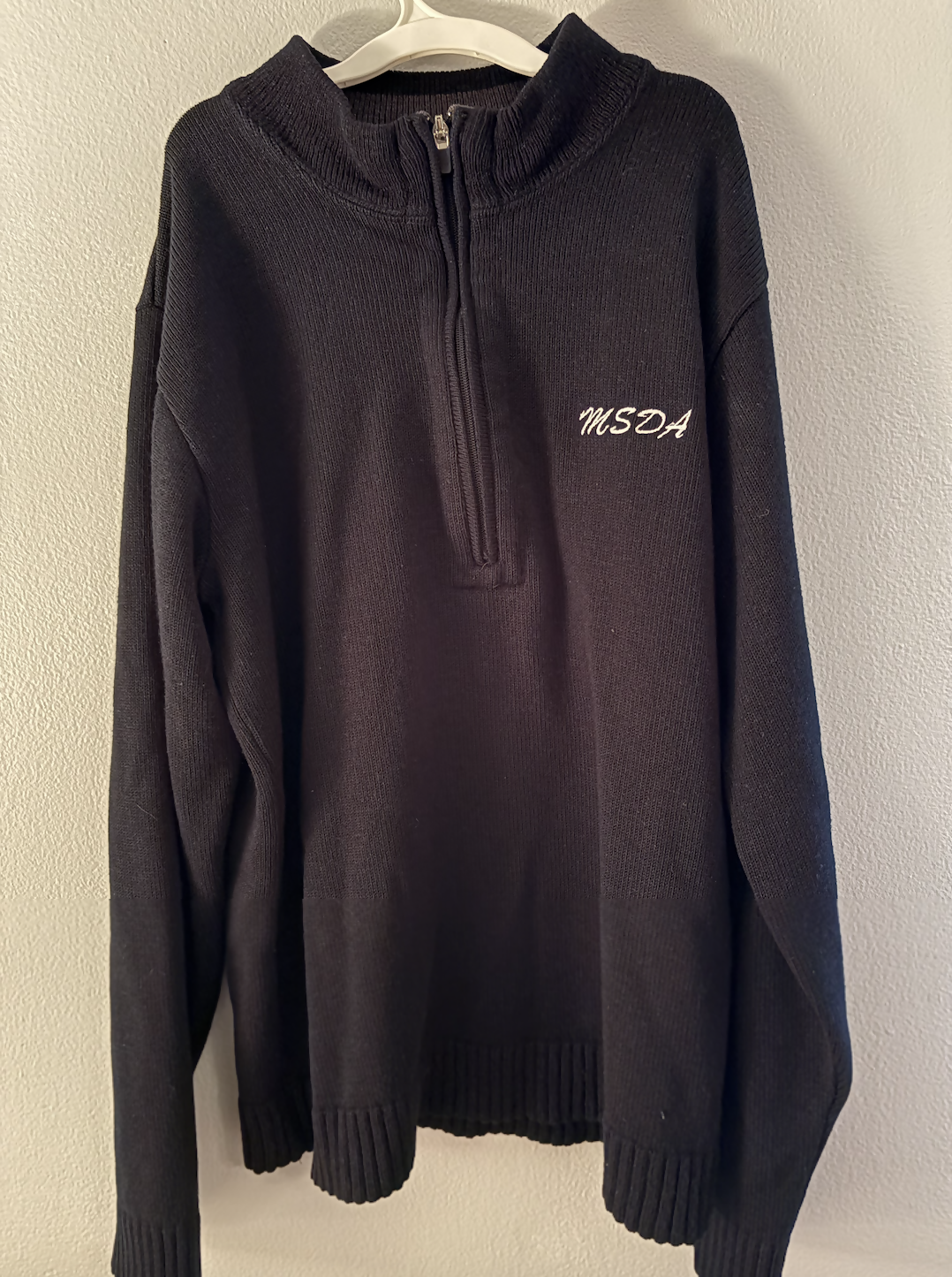 Quarter Zip Pullover Sweater with embroidered logo