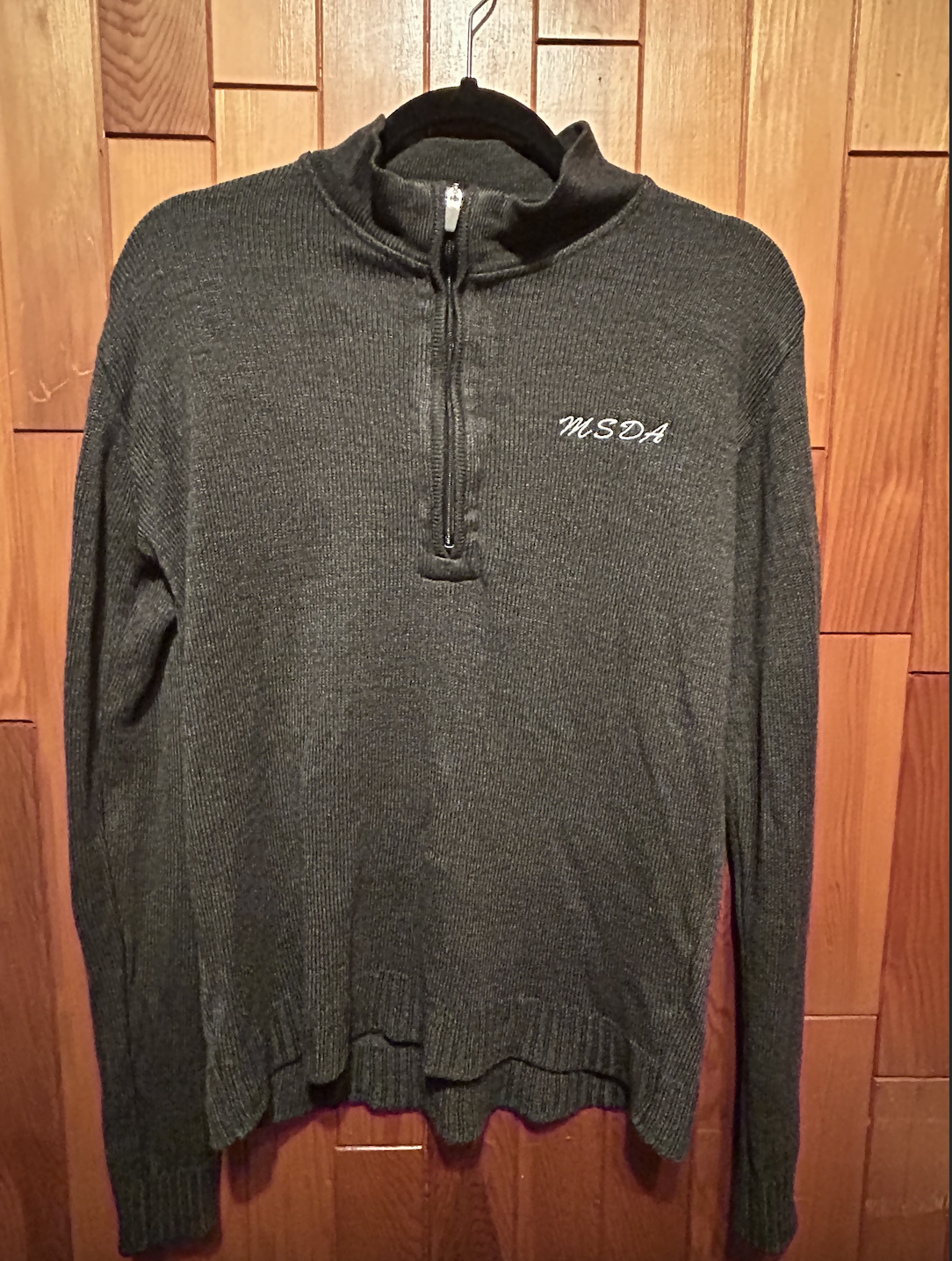 Quarter Zip Pullover Sweater with embroidered logo