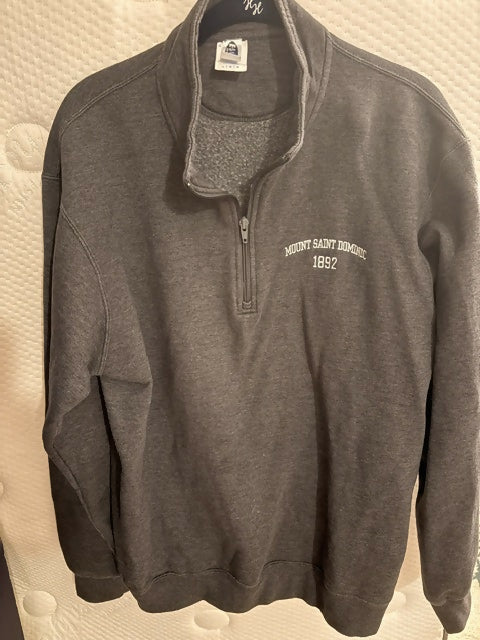 quarter zip pullover sweatshirt with logo